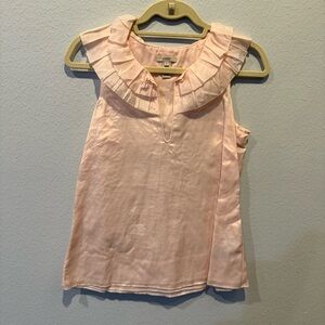 J. Crew Light Pink Ruffled Blouse